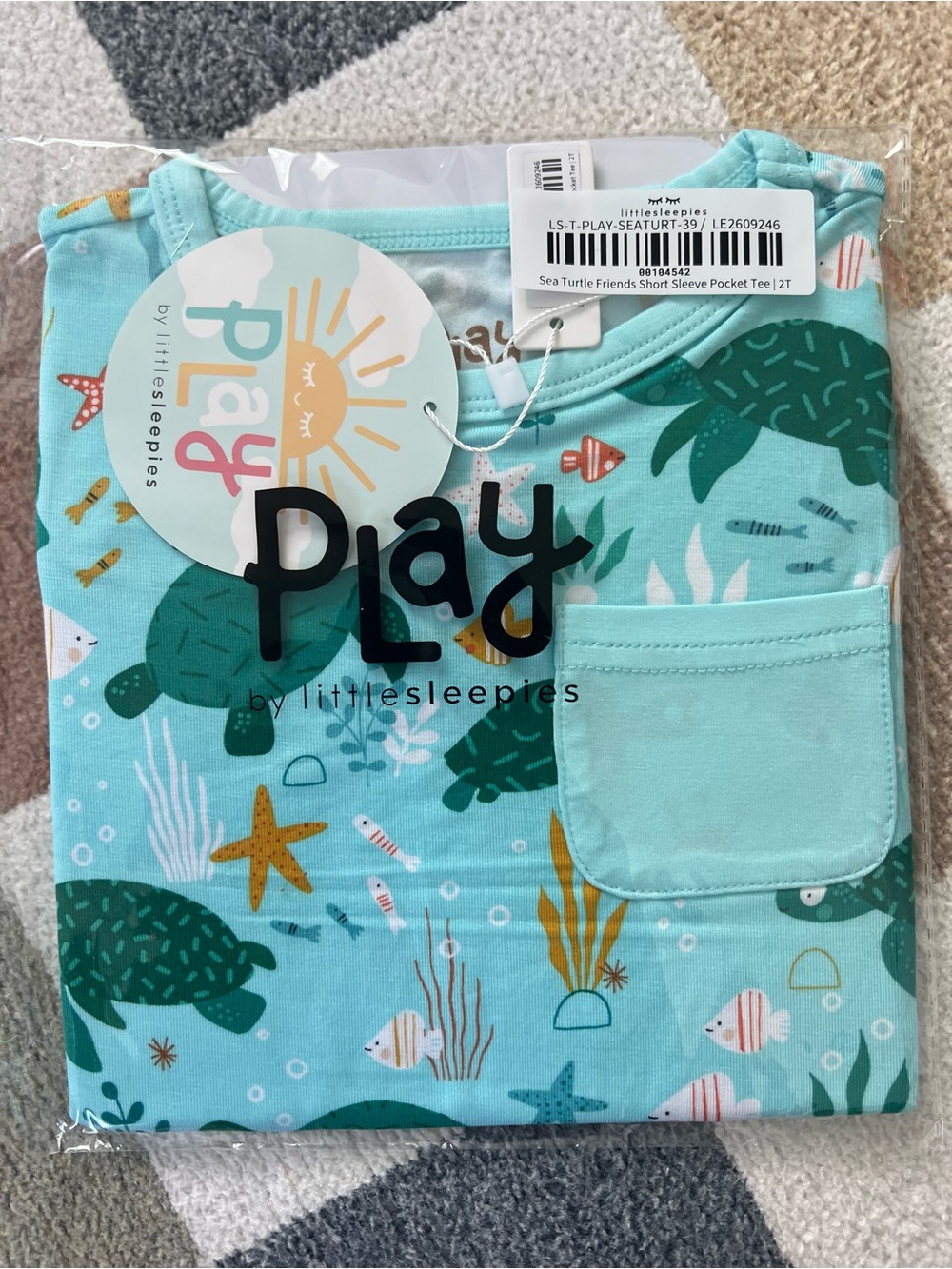Little Sleepies Sea Turtles Pocket Tee 2T